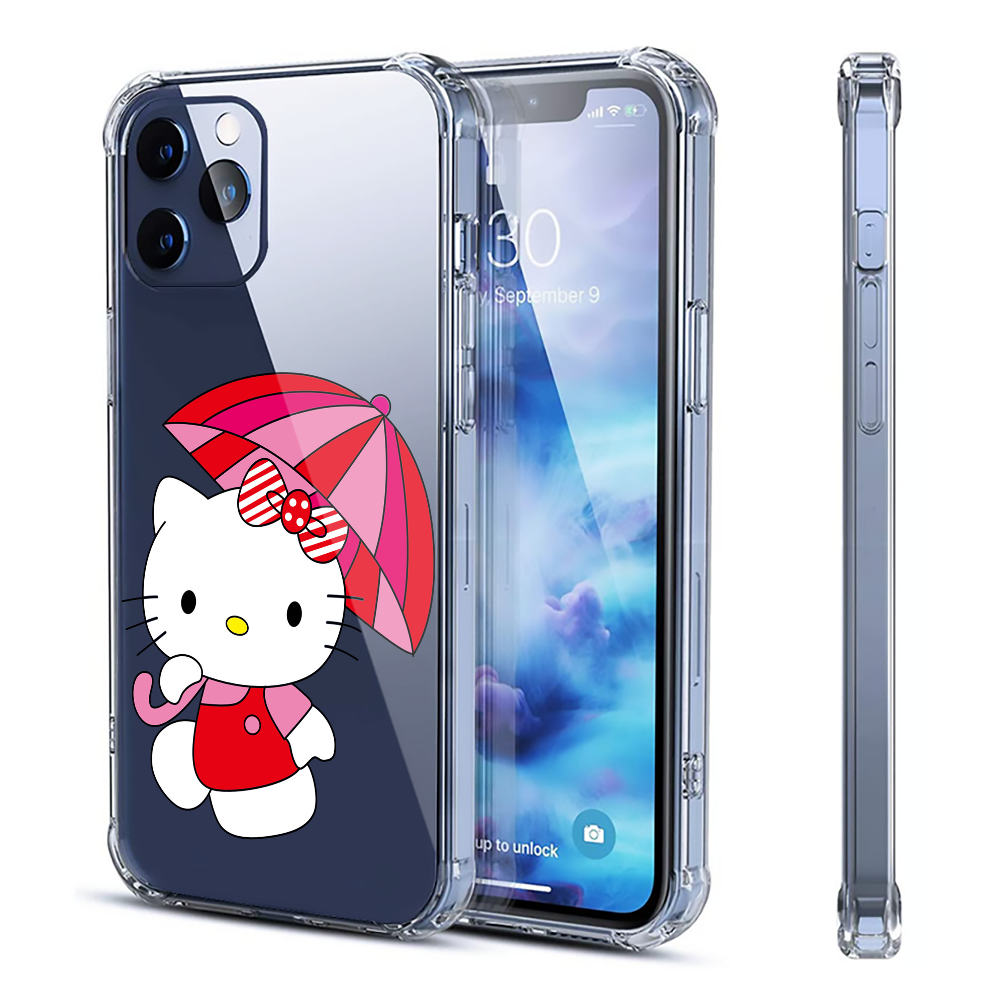（画像用） Hello Kitty ハローキティ 【iPhone 12シリーズ対応】透明スマホケース（クリアソフトケース）